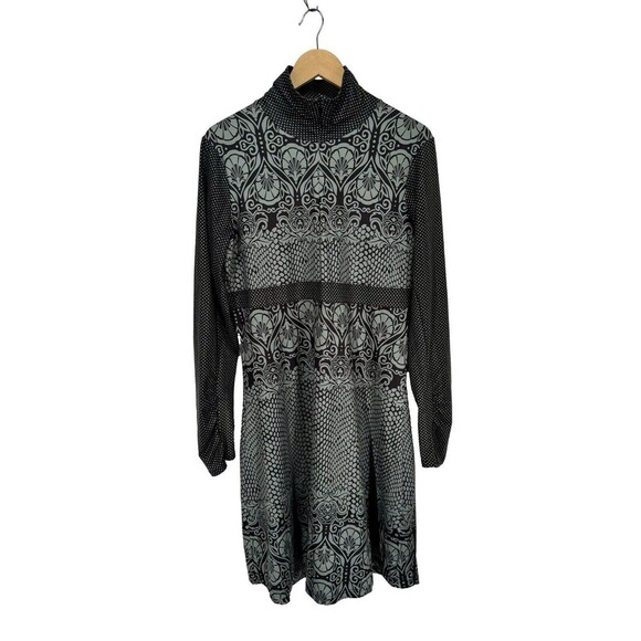 prAna Dresses & Skirts - Prana Grey Spitfire Long Sleeve 1/4 Zip Pullover Athleisure Dress Geometric Sz L